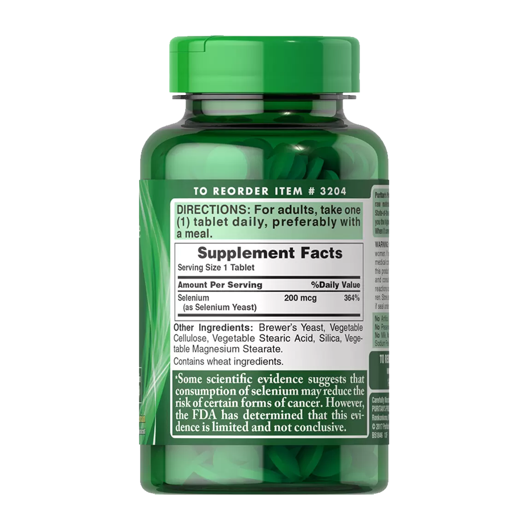 Puritan's Pride Selenium 200 mcg / 250 Tablets Puritan's Pride Selenium 200 mcg / 250 Tablets
