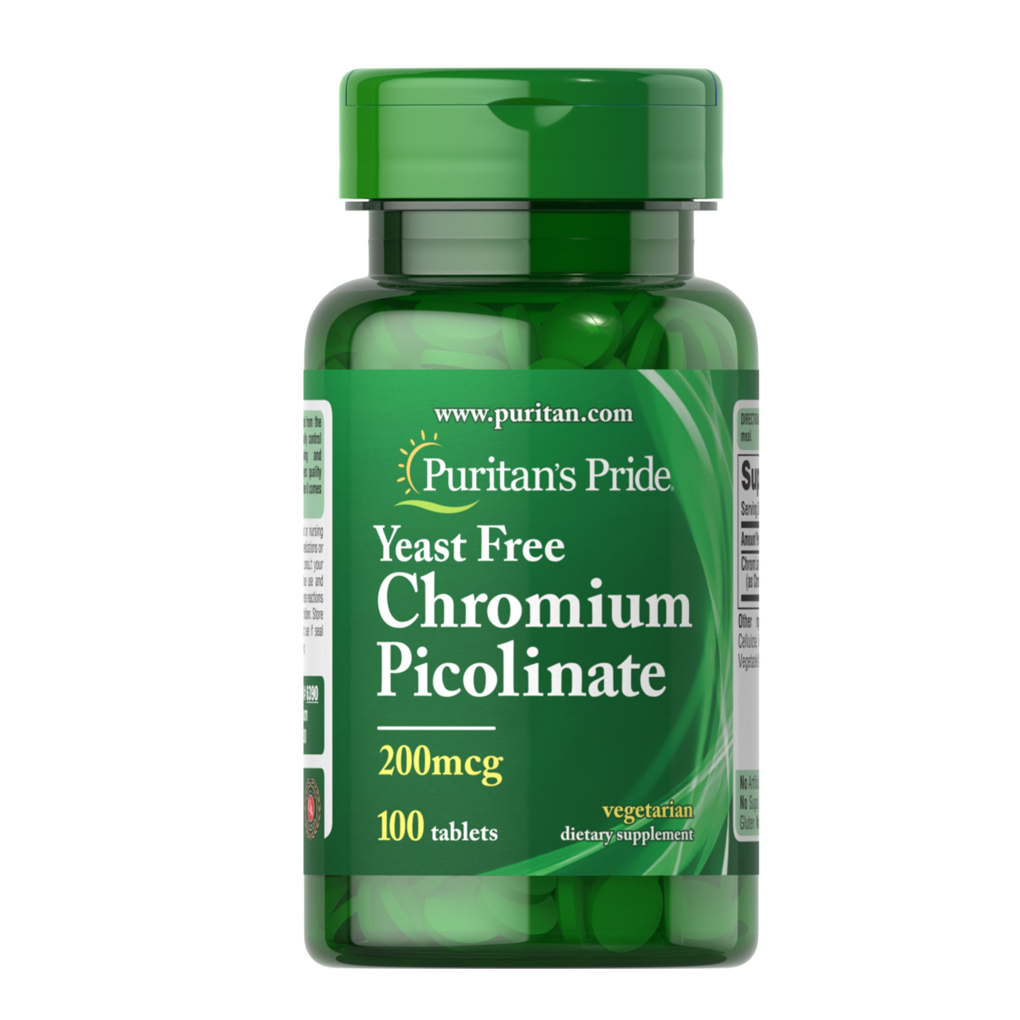 Puritan's Pride Chromium Picolinate 200 mcg Yeast Free / 100 Tablets