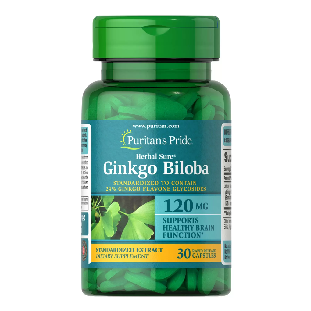 Puritan's Pride Ginkgo Biloba 120 mg Trial Size / 30 Capsules