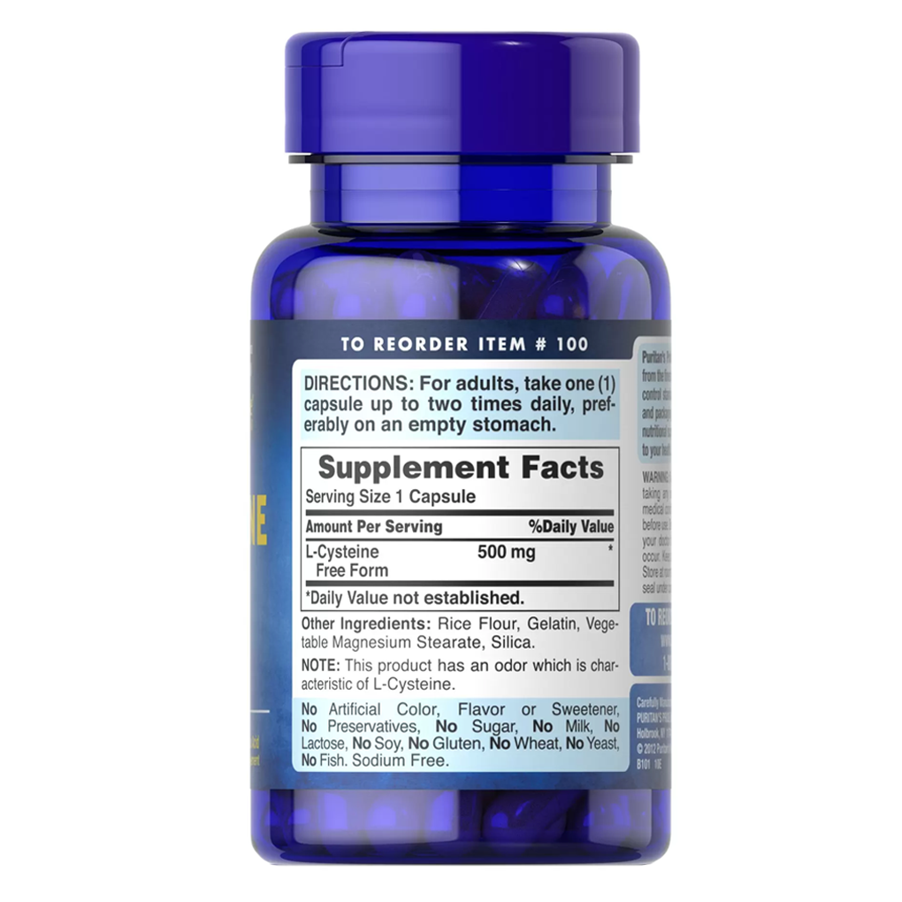 Puritan's Pride L-Cysteine 500 mg / 50 Capsules Puritan's Pride L-Cysteine 500 mg / 50 Capsules
