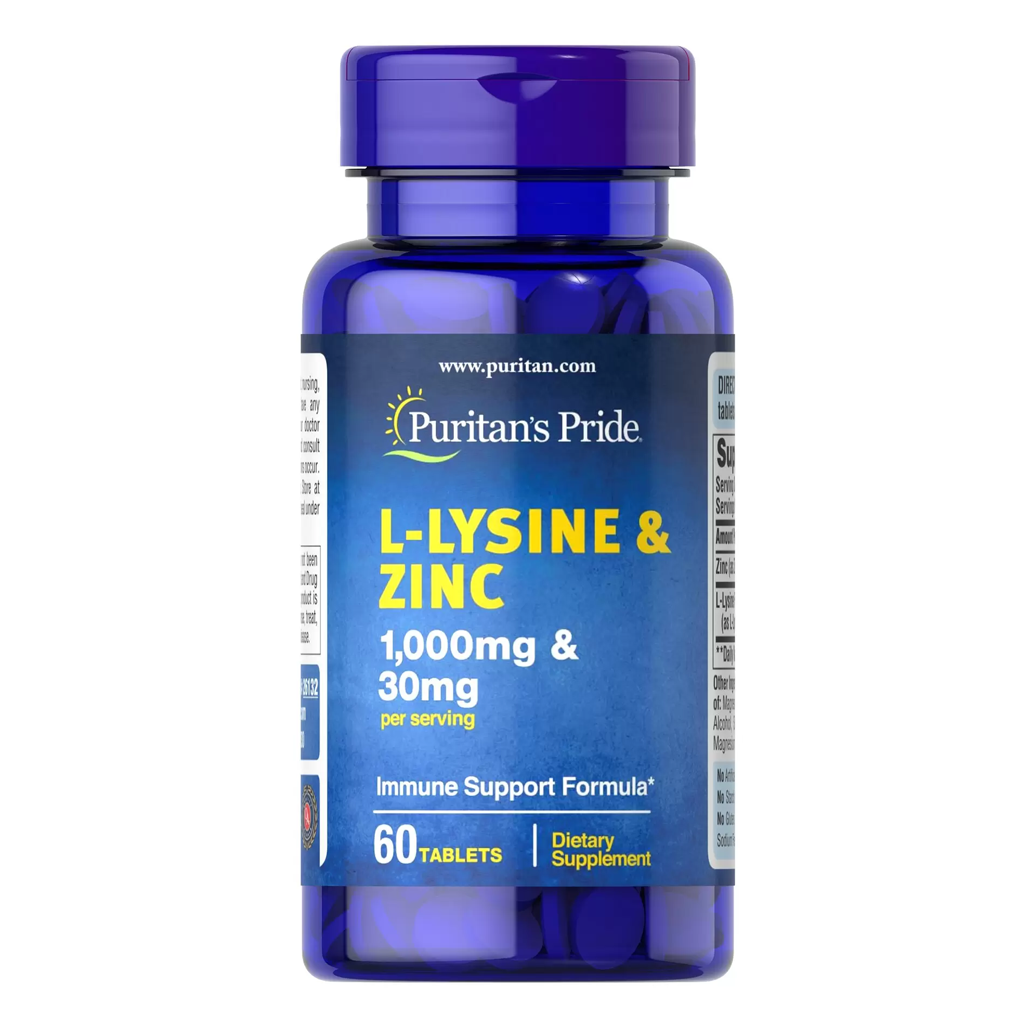 Puritan's pride L-Lysine and Zinc / 60 Tablets