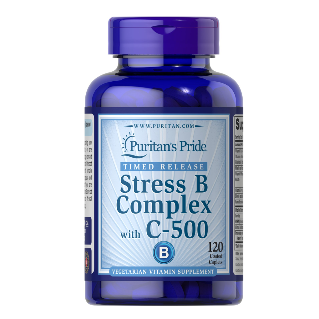 Puritan's Pride Stress Vitamin B-Complex with Vitamin C-500 Timed Release / 120 Caplets