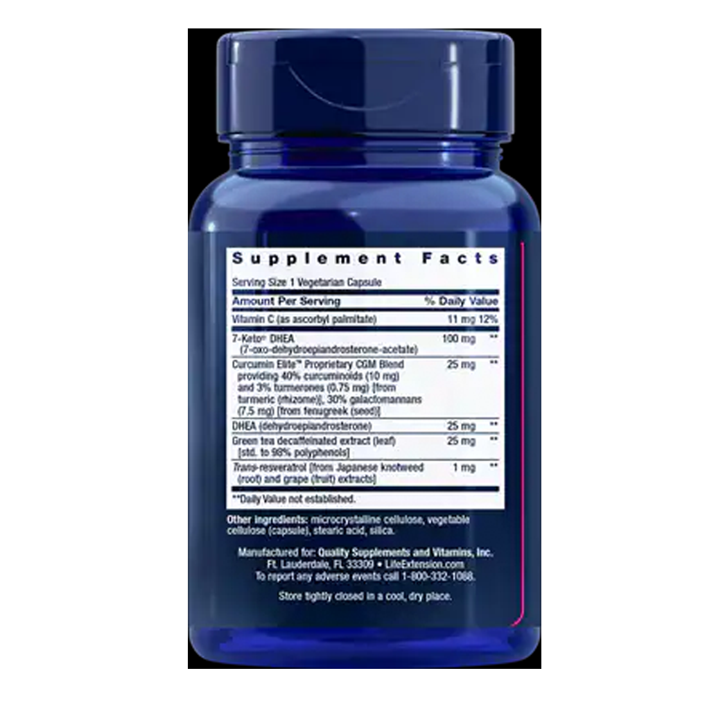 Life Extension DHEA Complete 100 mg , 7-Keto® DHEA 25 mg DHEA / 60 Vegetarian Capsules Life Extension DHEA Complete 100 mg , 7-Keto® DHEA 25 mg DHEA / 60 Vegetarian Capsules