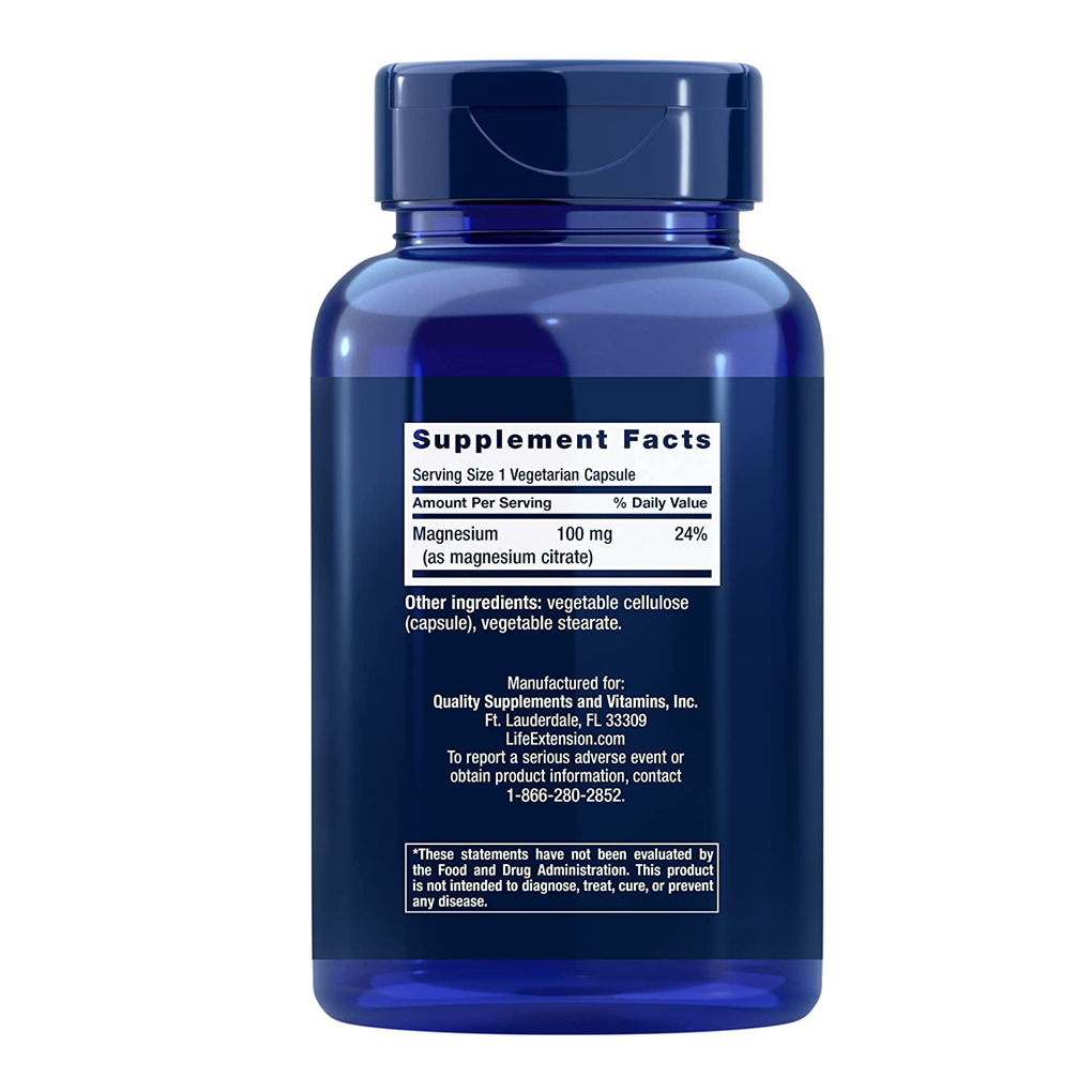 LIFE EXTENSION Magnesium (Citrate) 100 mg / 100 Vegetarian Capsules LIFE EXTENSION Magnesium (Citrate) 100 mg / 100 Vegetarian Capsules