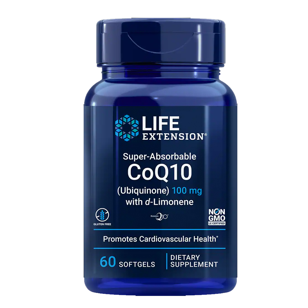 Life Extension Super-Absorbable CoQ10 (Ubiquinone) with d-Limonene 100 mg / 60 Softgels