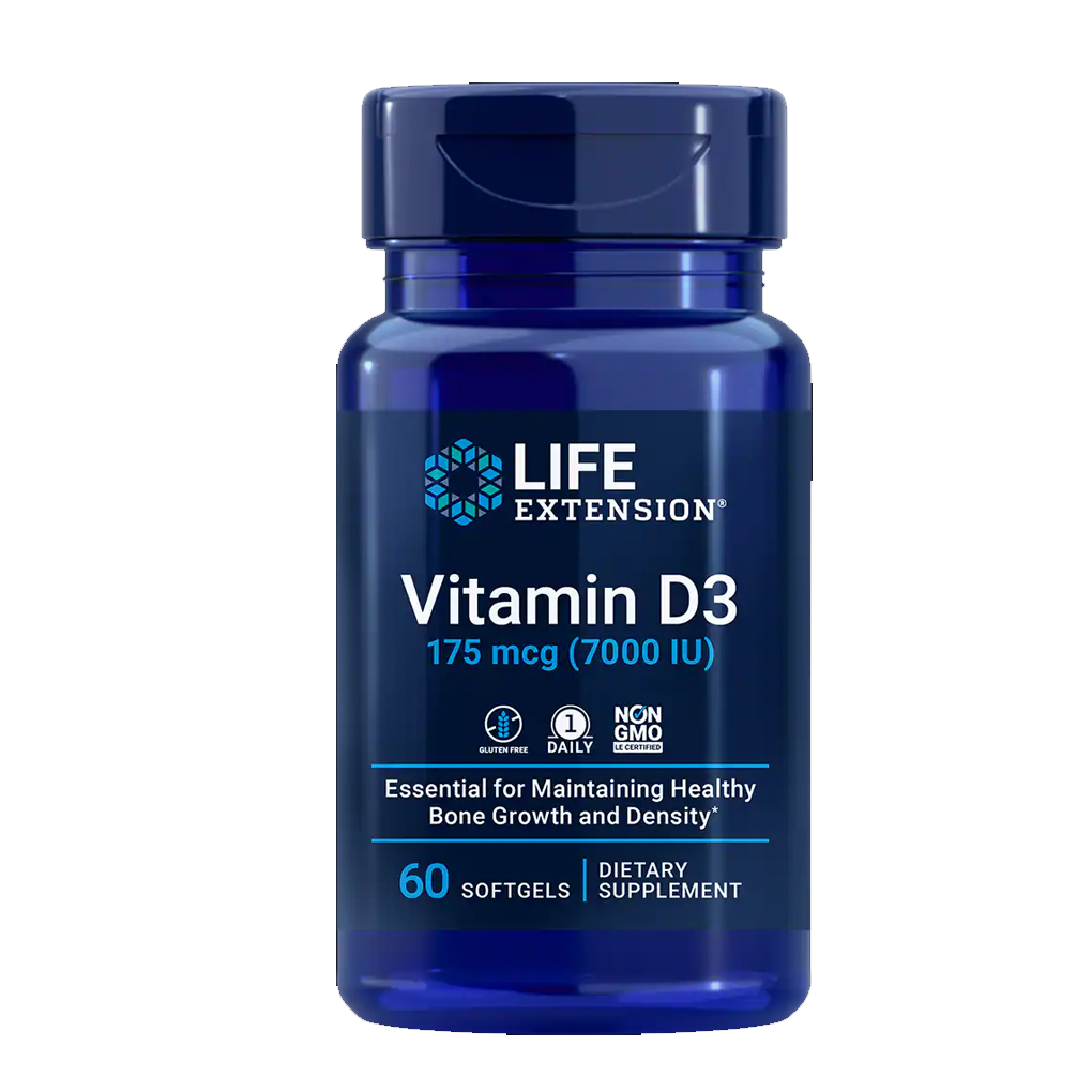 Life Extension  Vitamin D3  175 mcg (7000 IU) / 60 Softgels