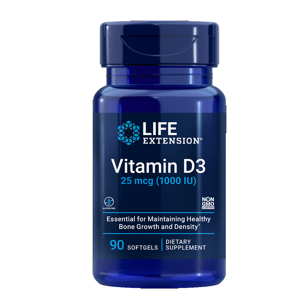 Life Extension  Vitamin D3  25 mcg (1000 IU) / 90 Softgels