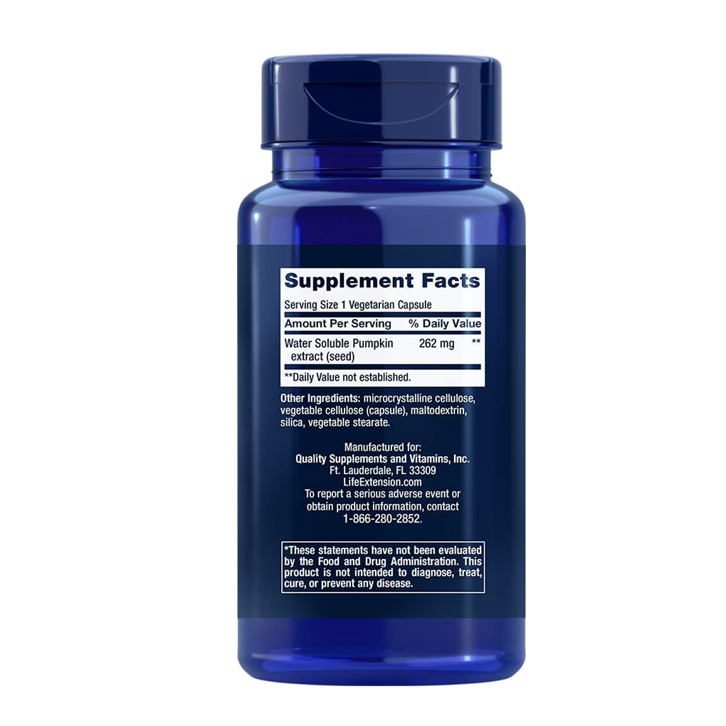 Life Extension Water-Soluble Pumpkin Seed Extract / 60 Vegetarian Capsules Life Extension Water-Soluble Pumpkin Seed Extract / 60 Vegetarian Capsules