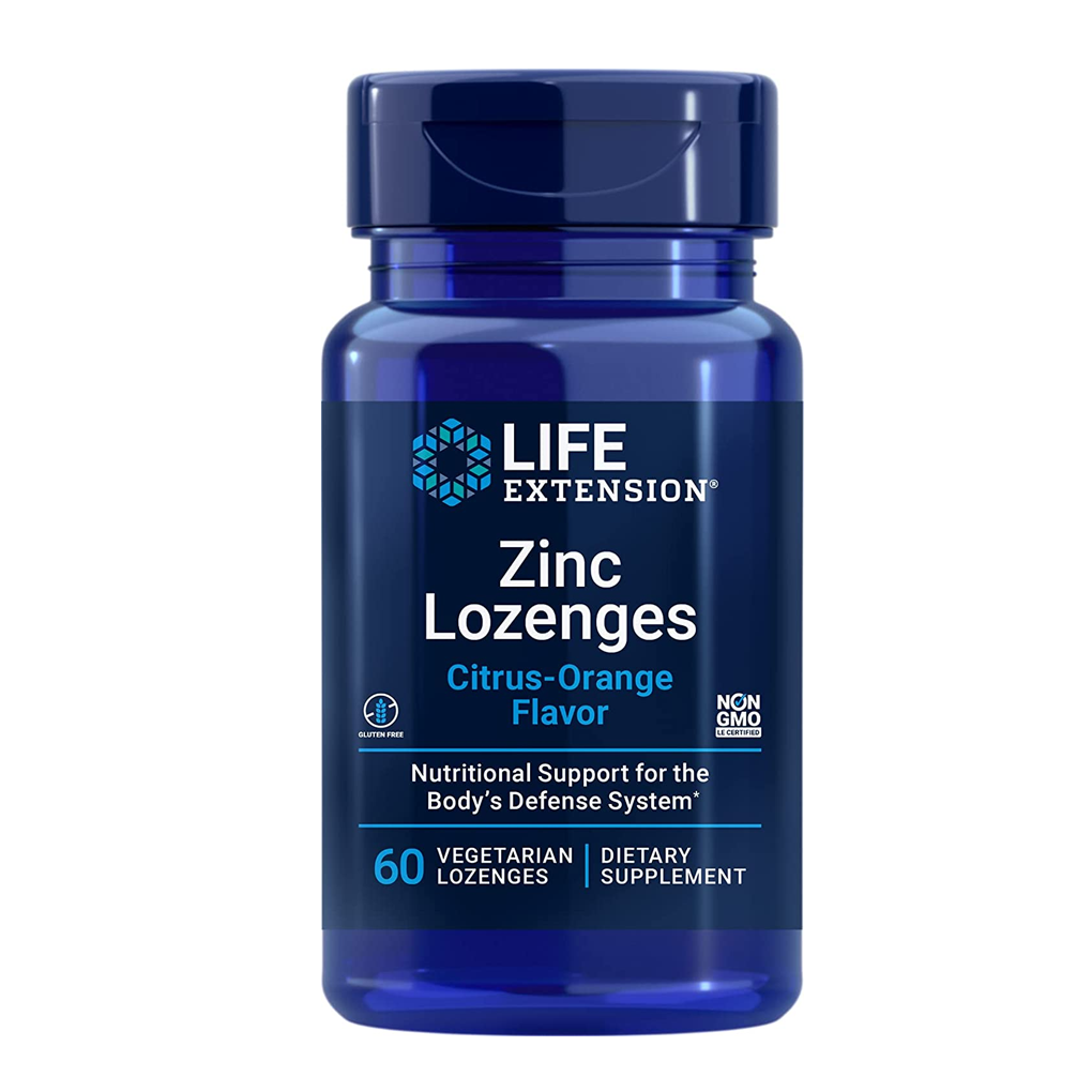 Life Extension Zinc Lozenges (Citrus-Orange Flavor) / 60 Vegetarian Lozenges