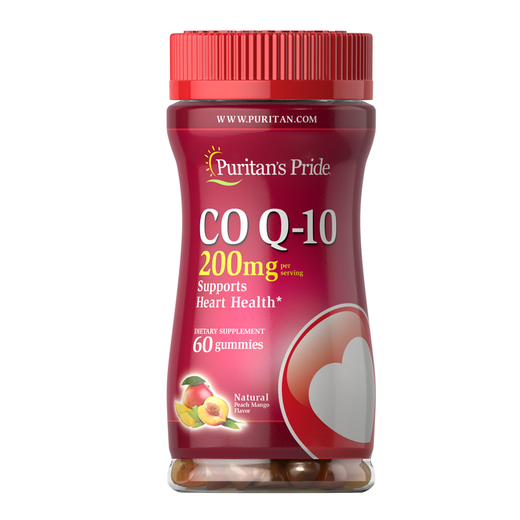 Puritan's Pride  Co Q-10  200 mg Peach Mango Gummies / 60 Gummies
