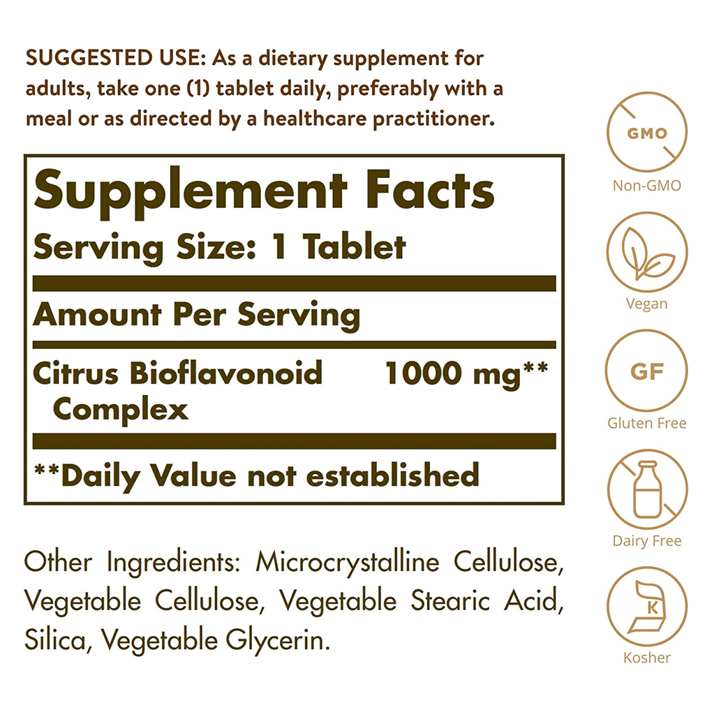 SOLGAR   CITRUS BIOFLAVONOID COMPLEX 1000 MG / 250 TABLETS