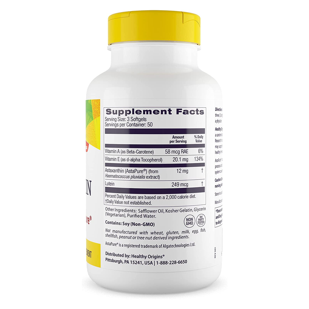 Healthy Origins ASTAXANTHIN 4 MG (COMPLEX) / 150 Softgels Healthy Origins ASTAXANTHIN 4 MG (COMPLEX) / 150 Softgels