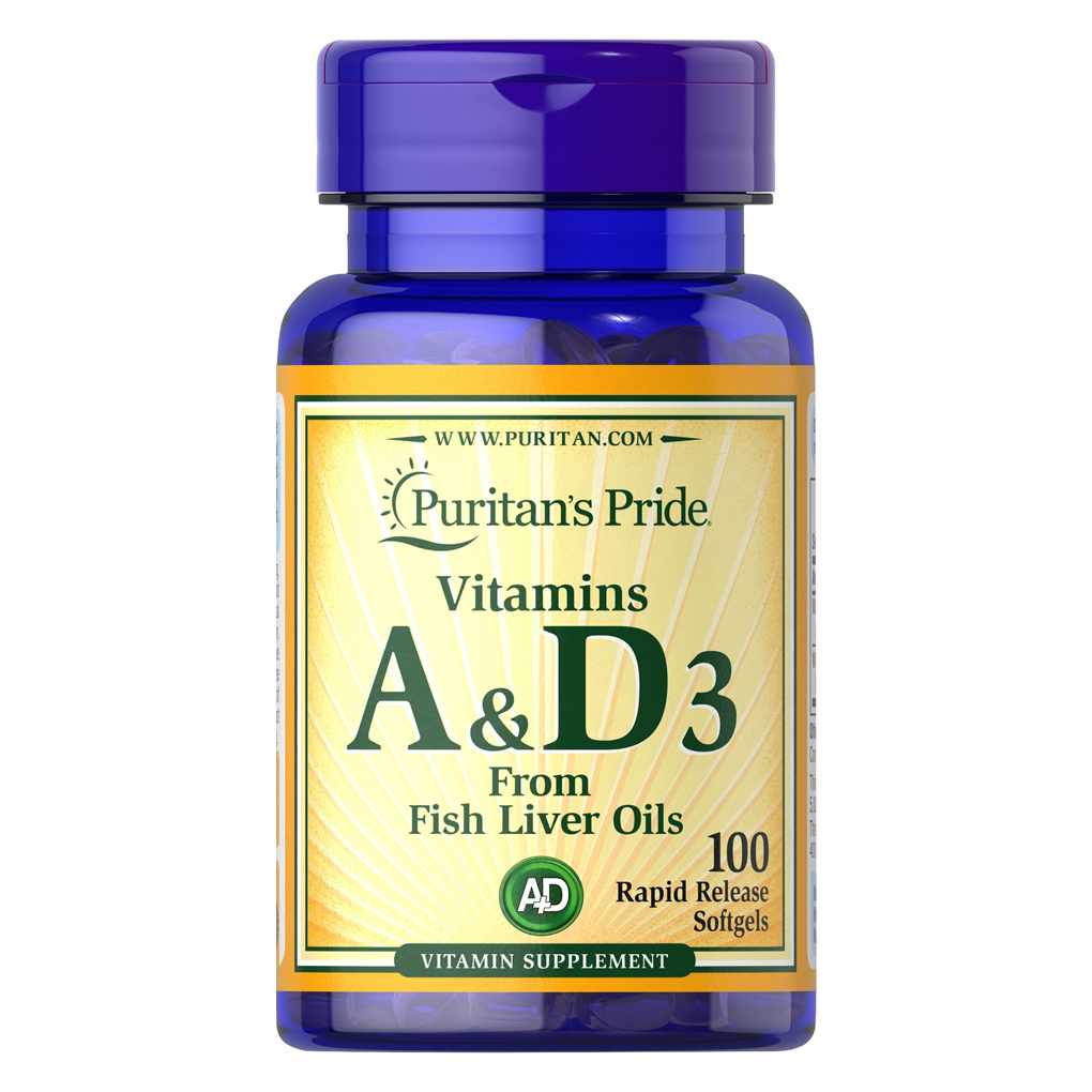 Puritan's Pride  Vitamins A & D    5000/400  IU  / 100 Softgels