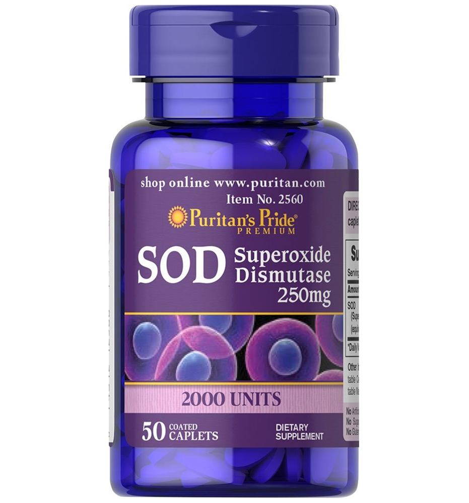 Puritan's Pride Natural SOD (Superoxide Dismutase) 250 mg / 50 Caplets Puritan's Pride Natural SOD (Superoxide Dismutase) 250 mg / 50 Caplets