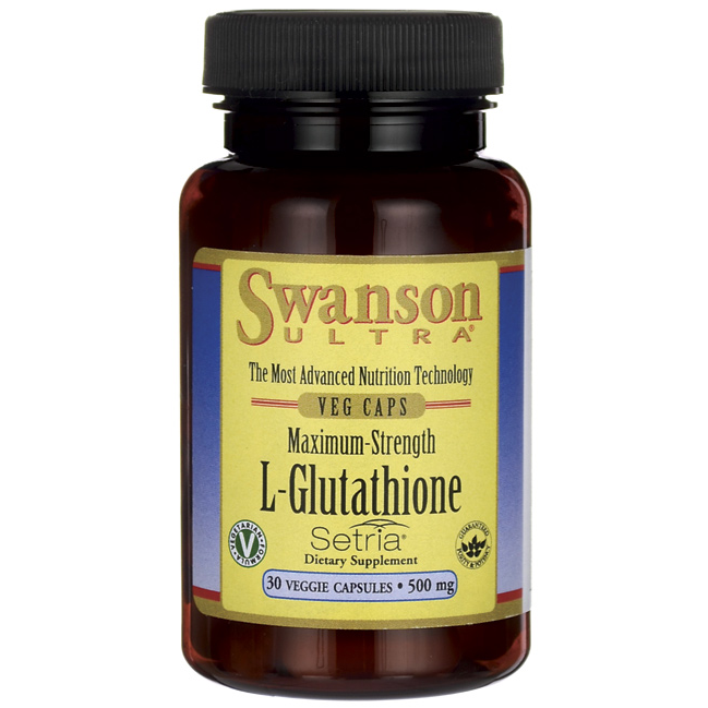  Swanson Ultra Maximum Strength L-Glutathione 500 mg / 30 Veg Caps