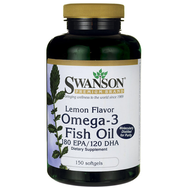  Swanson Premium Lemon Flavor Omega-3 Fish Oil / 150 Sgels