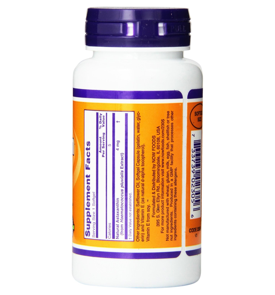 NOW® Foods Astaxanthin 4 mg / 90 Softgels NOW® Foods Astaxanthin 4 mg / 90 Softgels