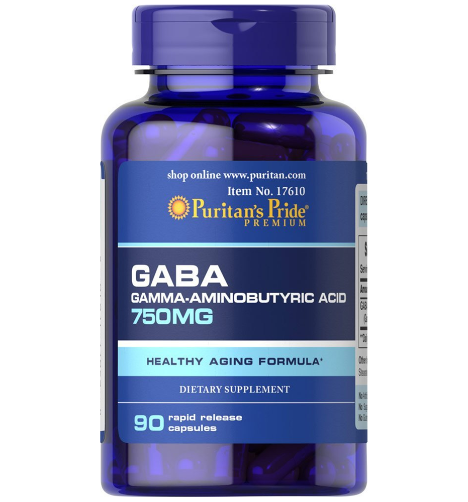 Puritan's Pride GABA (Gamma Aminobutyric Acid) 750 mg / 90 Capsules Puritan's Pride GABA (Gamma Aminobutyric Acid) 750 mg / 90 Capsules