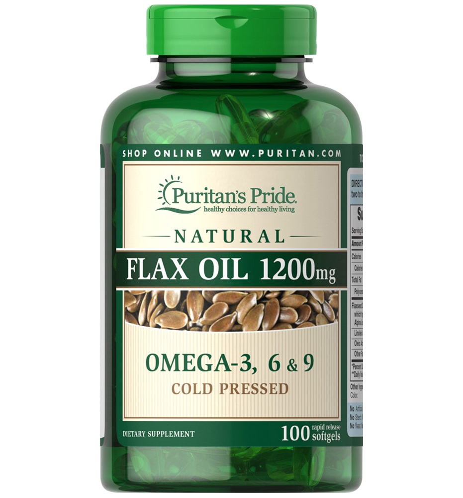 Puritan's Pride Natural Flax Oil 1200 mg / 100 Softgels