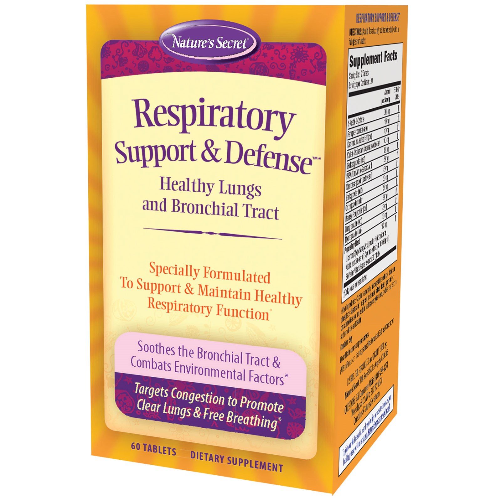 Nature's Secret Respiratory Support & Defense™ / 60 Tablets