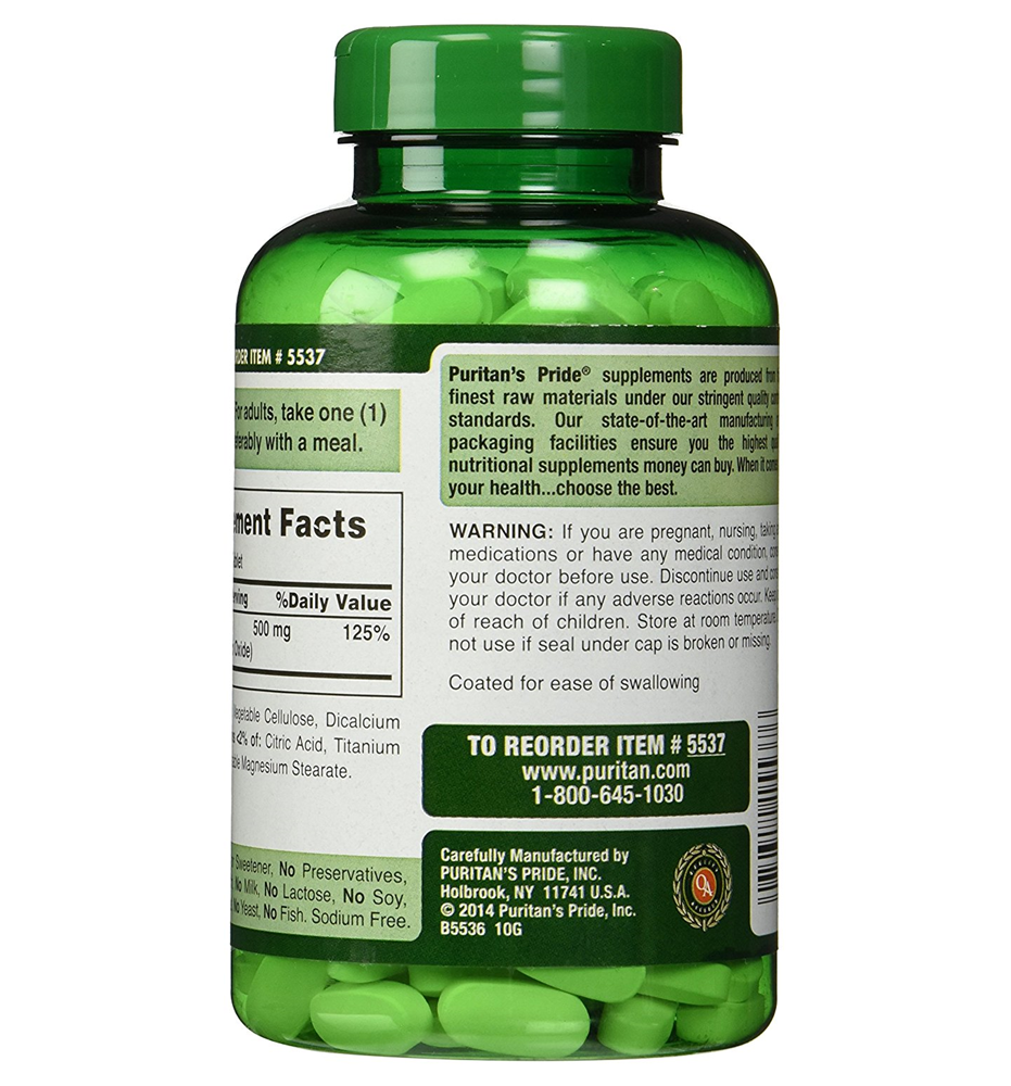 Puritan's Pride Magnesium 500 mg / 250 Tablets Puritan's Pride Magnesium 500 mg / 250 Tablets