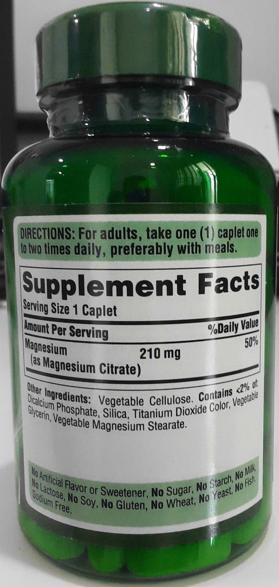 Puritan's Pride Magnesium Citrate 210 mg / 90 Caplets Puritan's Pride Magnesium Citrate 210 mg / 90 Caplets