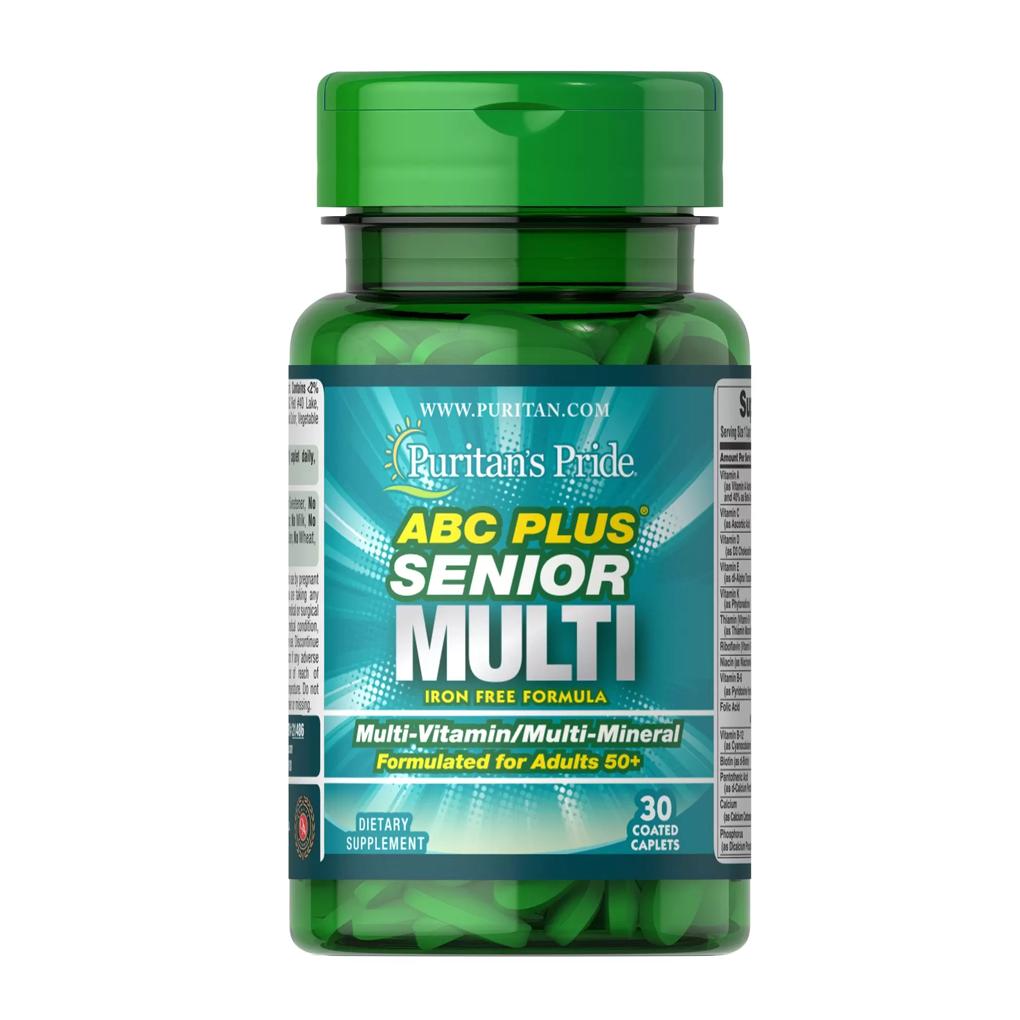 Puritan's Pride ABC Plus® Senior Multivitamin Multi-Mineral Formula with Zinc / 30 Caplets