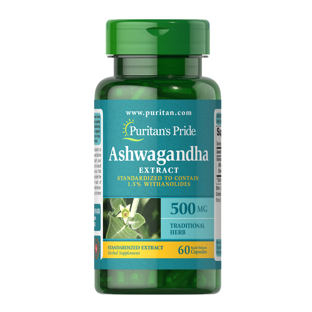 Puritan's Pride Ashwagandha Standardized Extract 500 mg / 60 Capsules Puritan's Pride Ashwagandha Standardized Extract 500 mg / 60 Capsules