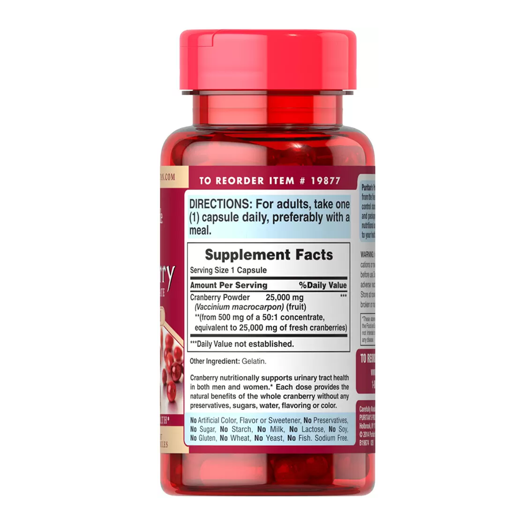 Puritan's Pride One A Day Cranberry 25,000 mg / 60 Capsules