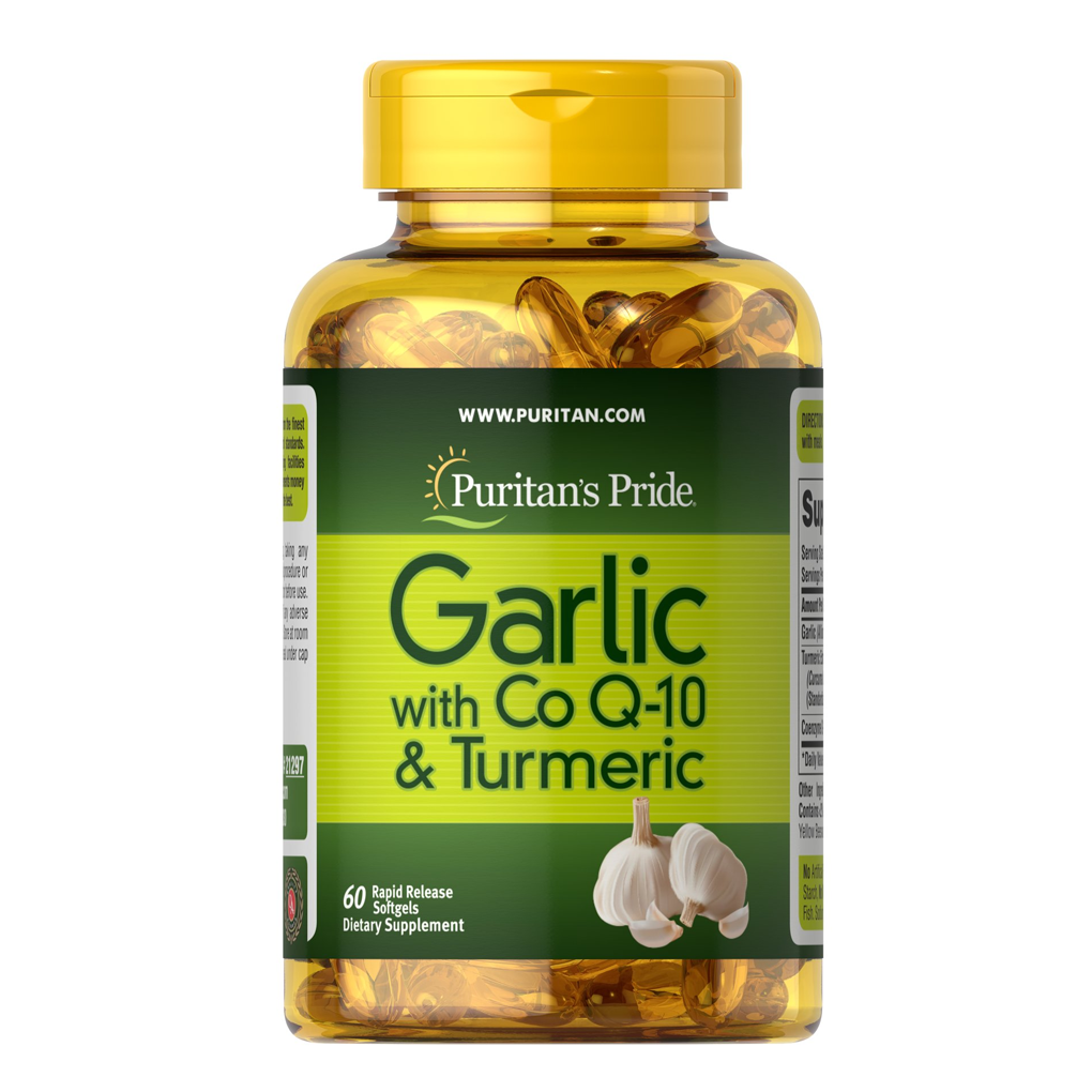 Puritan's Pride Garlic with Co Q-10 & Turmeric / 60 Softgels