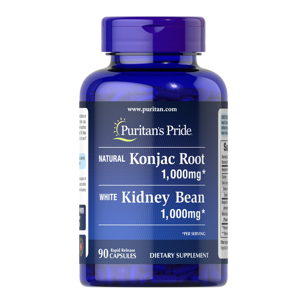 Puritan's Pride  Konjac Root and White Kidney Bean / 90 Capsules