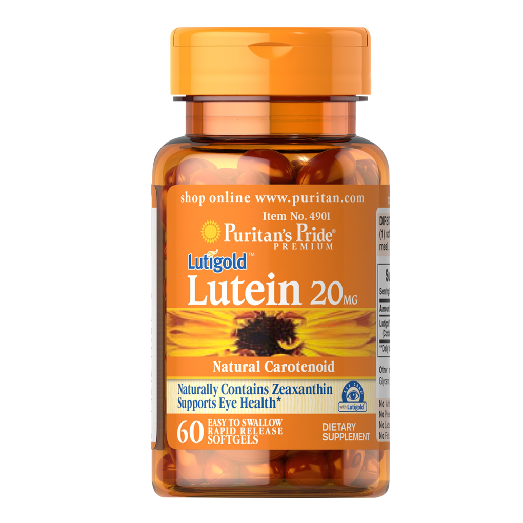 Puritan's Pride Lutein 20 mg  ( Contains Zeaxanthin 800 mcg )  / 60 Softgels