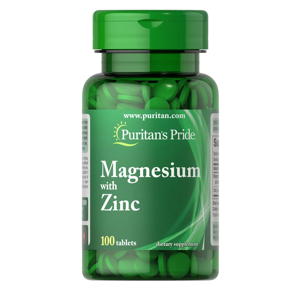 Puritan's Pride  Magnesium with Zinc 266 mg/10 mg  - 100 Tablets