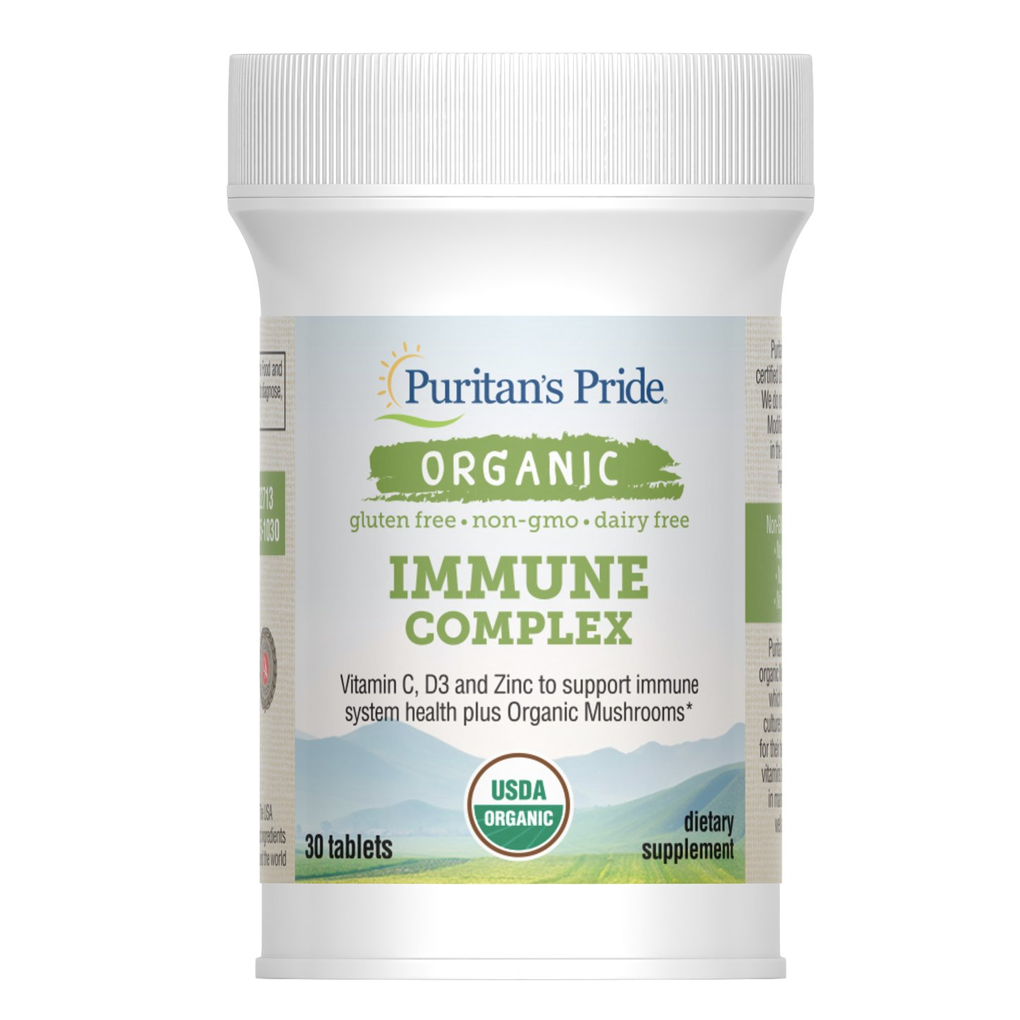 Puritan's Pride Organic Immune Complex with Mushrooms and Zinc / 30 Tablets