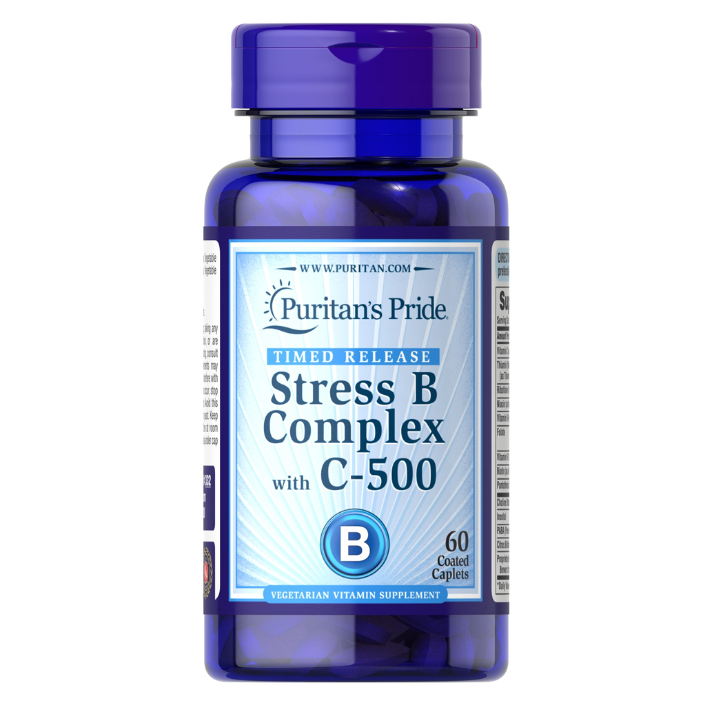 Puritan's Pride Stress Vitamin B-Complex with Vitamin C-500 Timed Release / 60 Caplets Puritan's Pride Stress Vitamin B-Complex with Vitamin C-500 Timed Release / 60 Caplets