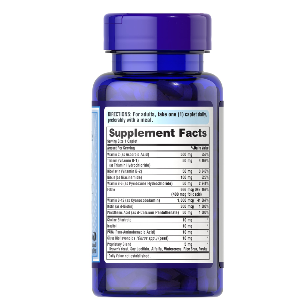 Puritan's Pride Stress Vitamin B-Complex with Vitamin C-500 Timed Release / 60 Caplets Puritan's Pride Stress Vitamin B-Complex with Vitamin C-500 Timed Release / 60 Caplets
