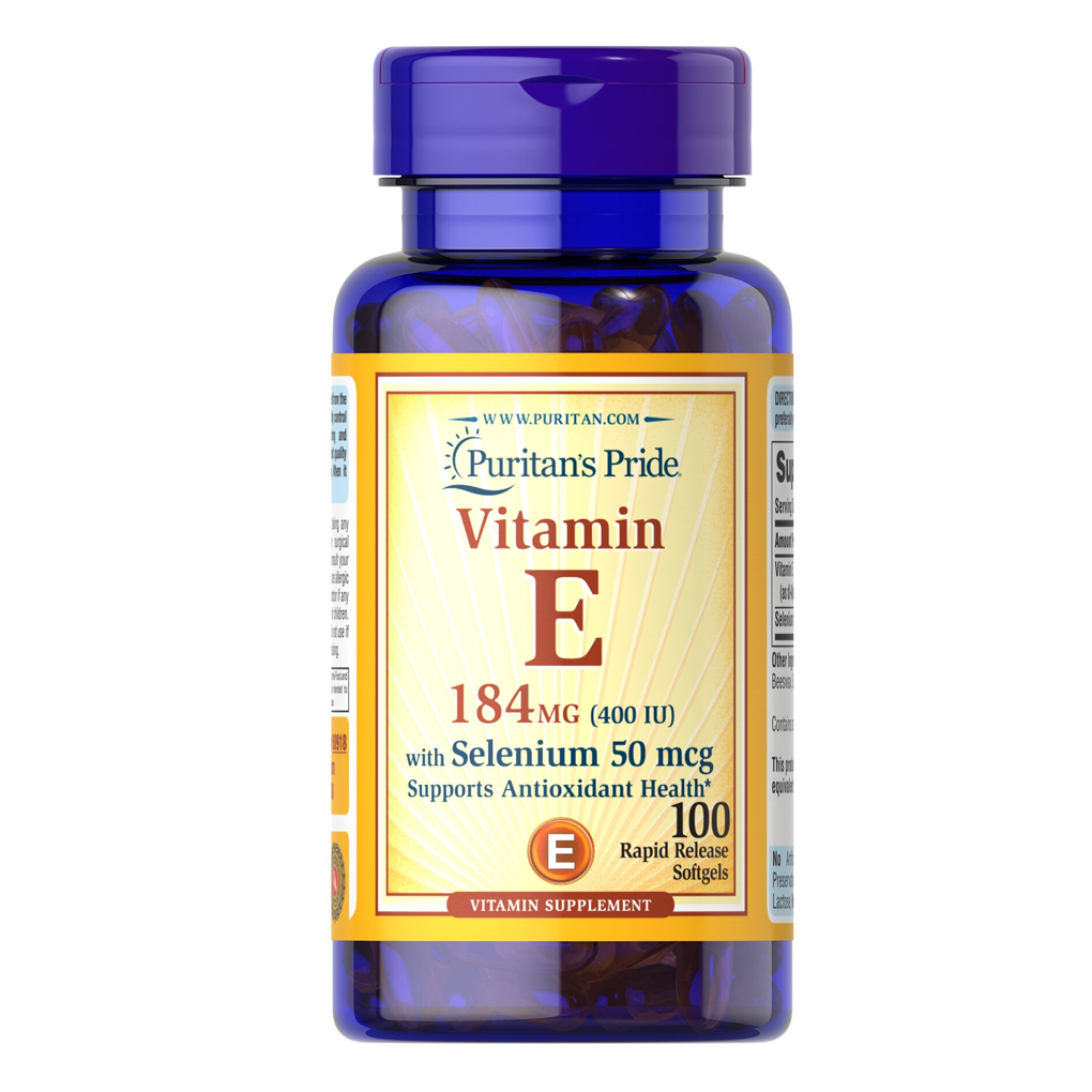 Puritan's Pride Vitamin E-400 IU with Selenium 50 mcg / 100 Softgels