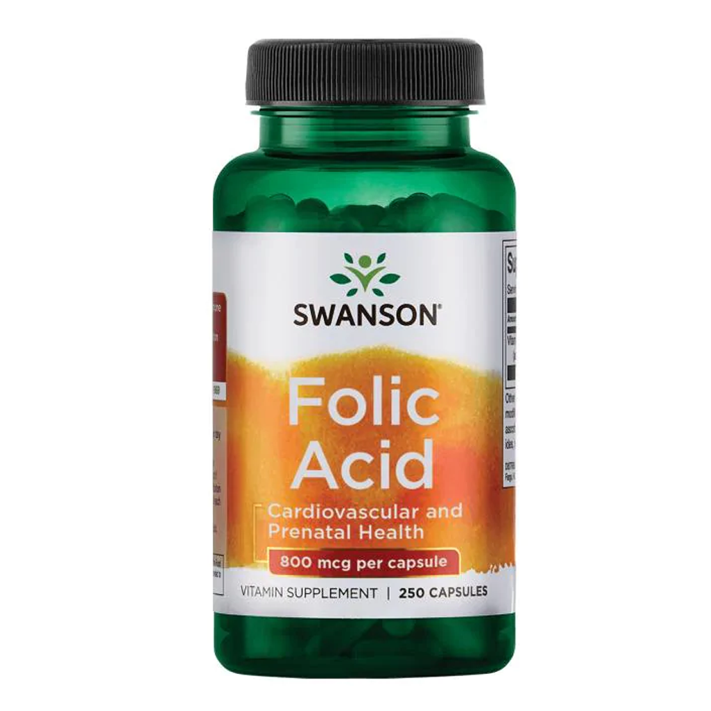 Swanson Premium Folic Acid 800 mcg / 250 Caps