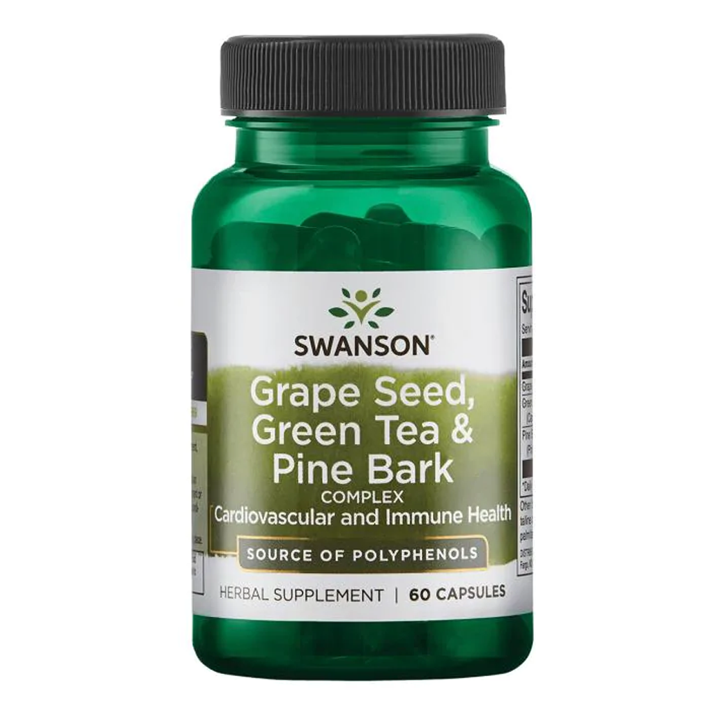 Swanson Premium Grape Seed, Green Tea & Pine Bark Complex / 60 Caps Swanson Premium Grape Seed, Green Tea & Pine Bark Complex / 60 Caps
