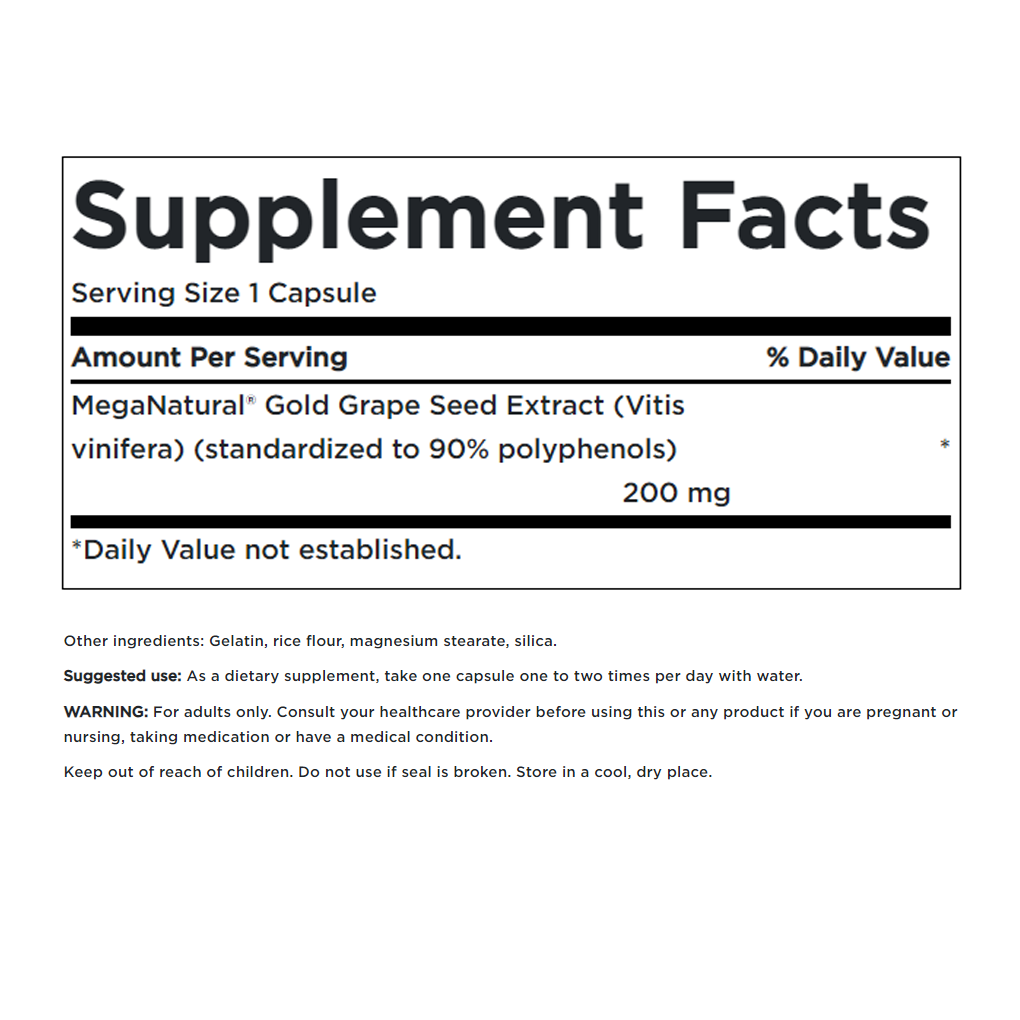 Swanson Superior Herbs Grape Seed Extract (Standardized) 200 mg / 60 Caps