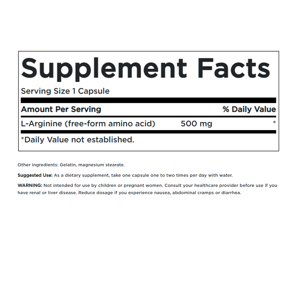Swanson Premium L-Arginine 500 mg / 100 Caps Swanson Premium L-Arginine 500 mg / 100 Caps