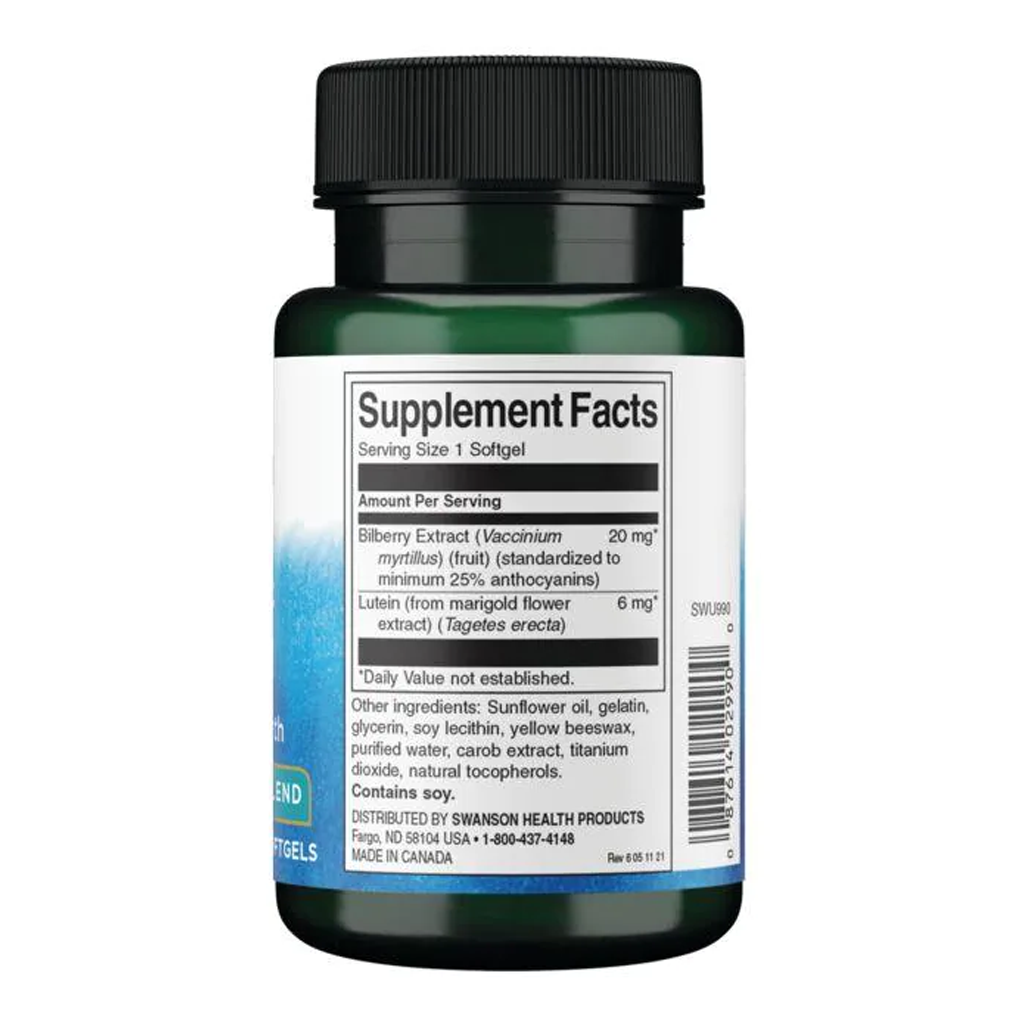 Swanson Ultra Standardized Lutein & Bilberry / 120 Sgels Swanson Ultra Standardized Lutein & Bilberry / 120 Sgels
