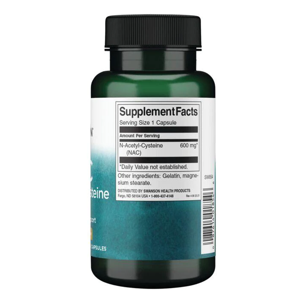 Swanson Premium NAC N-Acetyl Cysteine 600 mg / 100 Caps Swanson Premium NAC N-Acetyl Cysteine 600 mg / 100 Caps