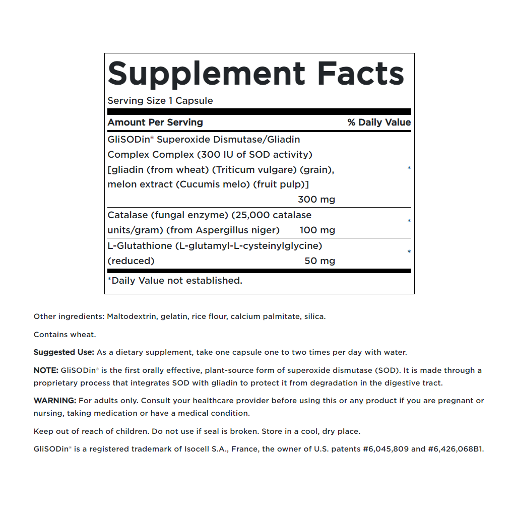 Swanson Ultra SOD Gliadin Complex - GliSODin / 60 Caps