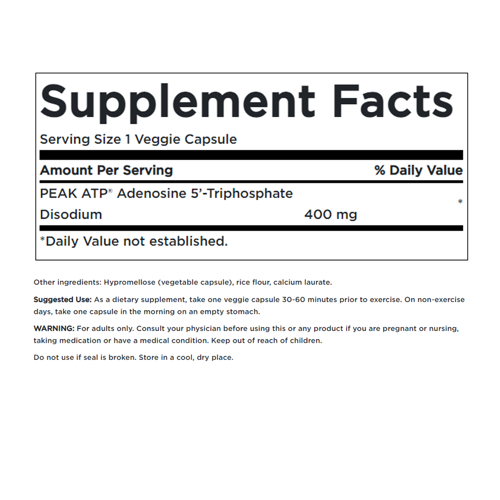 Swanson Ultra Maximum Strength Peak ATP 400 mg / 30 Veg Caps