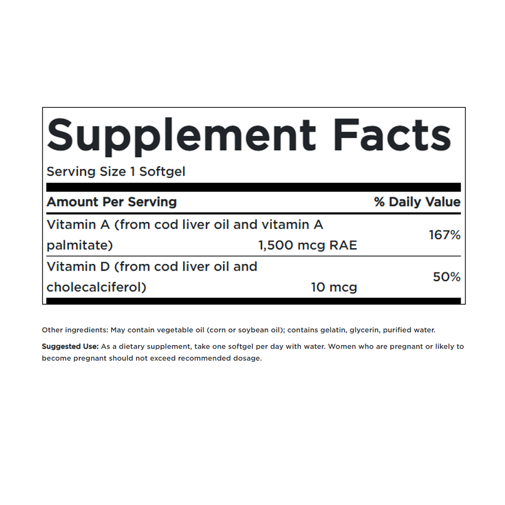 Swanson Premium- Vitamins A & D / 250 Softgels