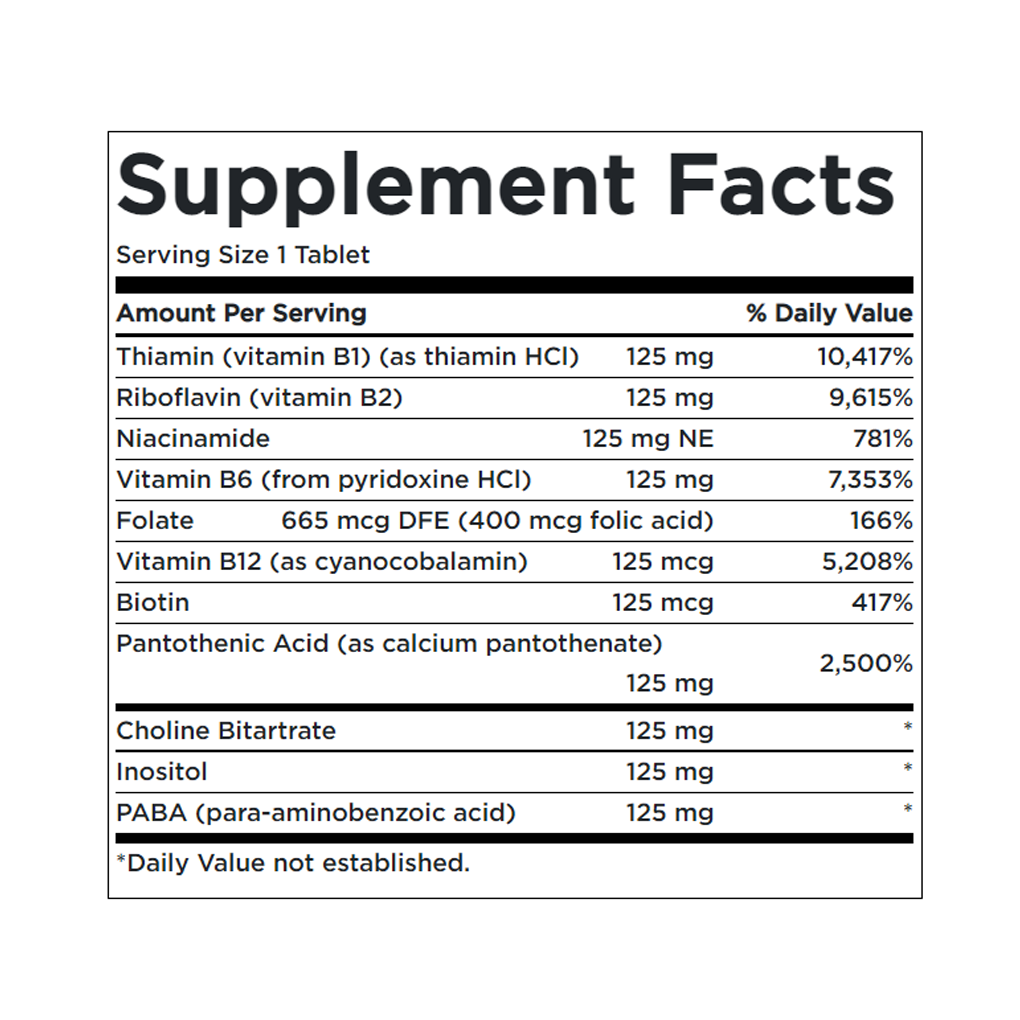 Swanson Premium Vitamin B-125 Complex / 100 Tabs