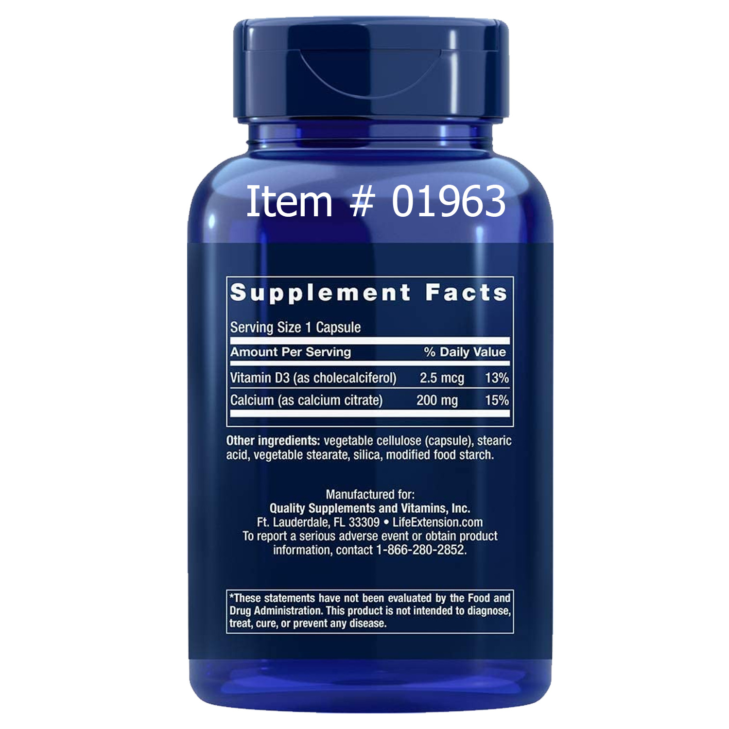 Life Extension Calcium Citrate with Vitamin D / 200 capsules Life Extension Calcium Citrate with Vitamin D / 200 capsules