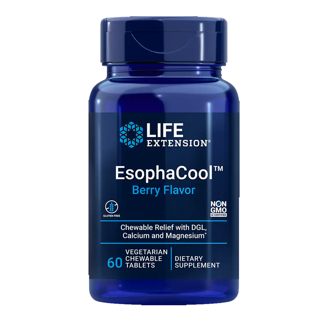 Life Extension  EsophaCool™ / 60 Chewable Tablets