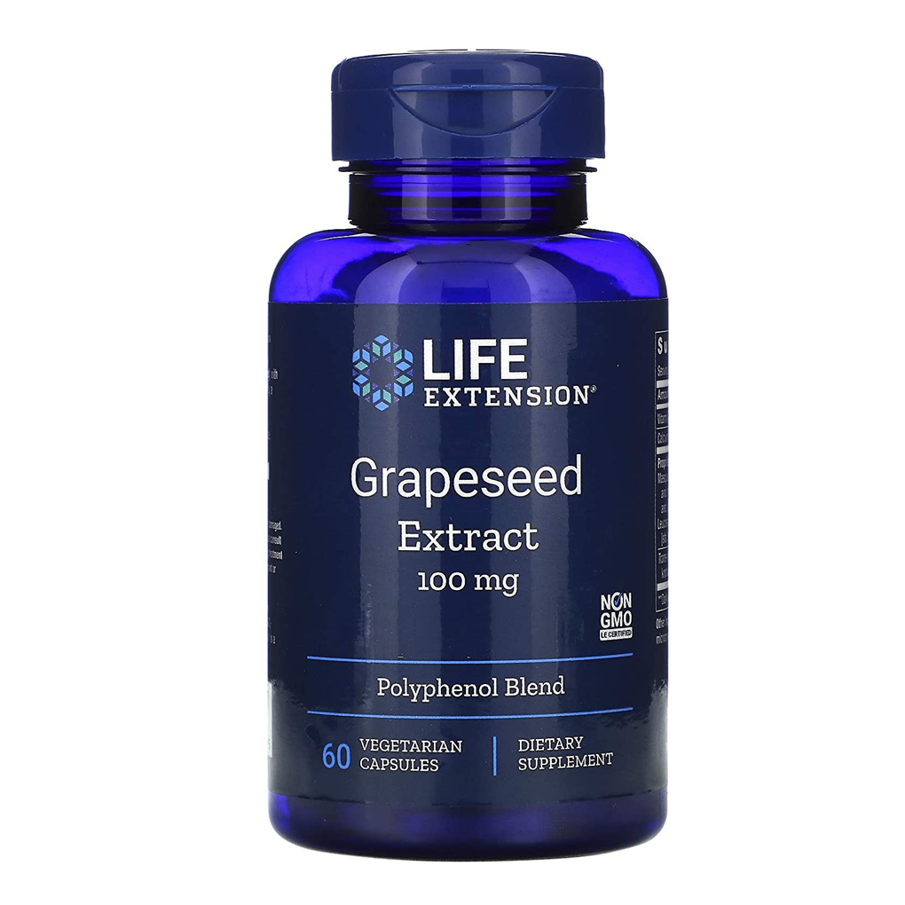 Life Extension Grapeseed Extract (+ Vitamin C + Trans-Resveratrol ) / 60 Vegetarian Capsules